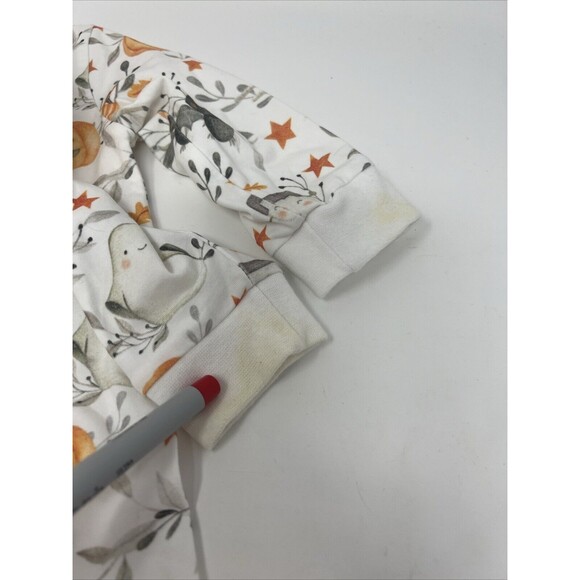 VELVET FAWN Boutique Full Zip Sleeper Halloween Pumpkin Bat Ghost 3-6 Month READ - Picture 6 of 10